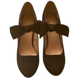Syktkmx Black Bow Mary Jane Pumps | Closed Toe Dress Shoes Size 10 - Chic
